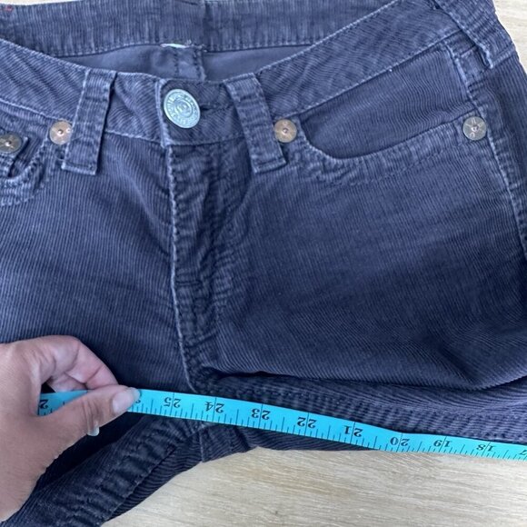 RARE Vintage True Religion Joey Big T Brown Corduroy Cropped Raw Hem Women’s 32 - Picture 16 of 16